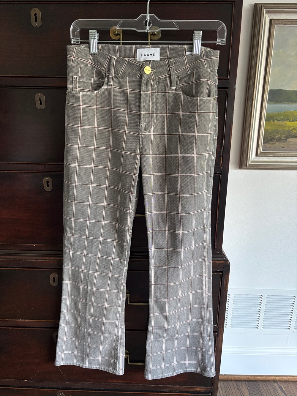 Frame Denim Le Crop Mini Boot Plaid/Windowpane Jeans